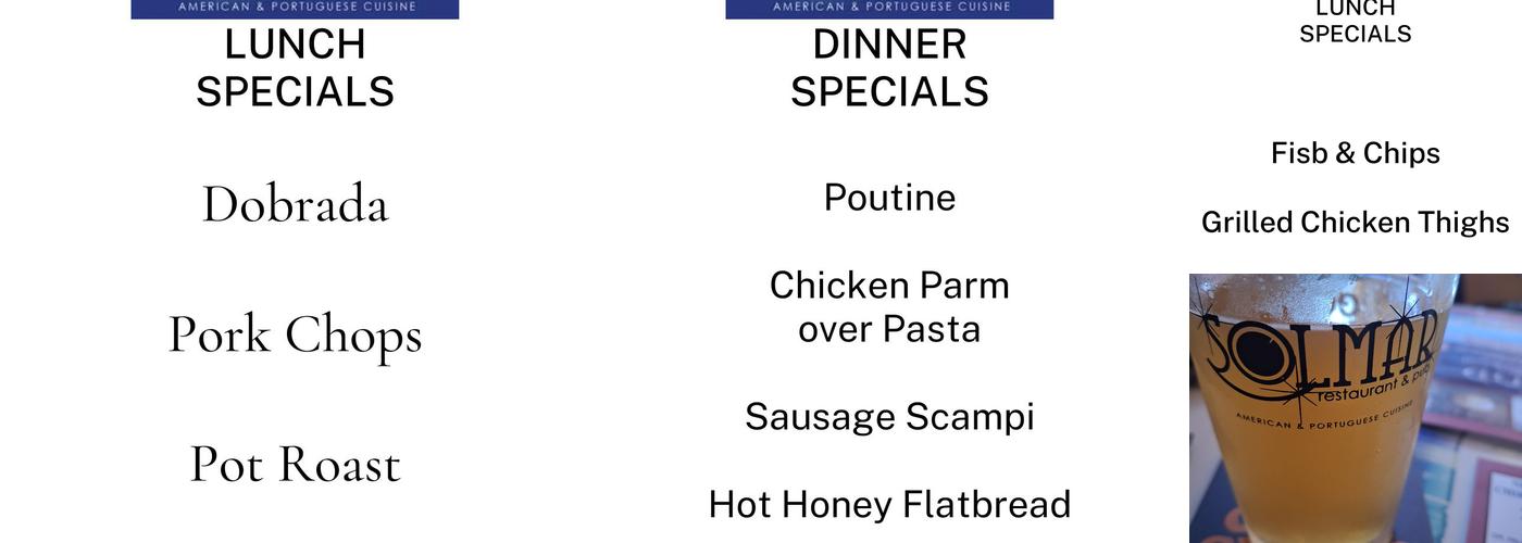 Solmar Restaurant Menu