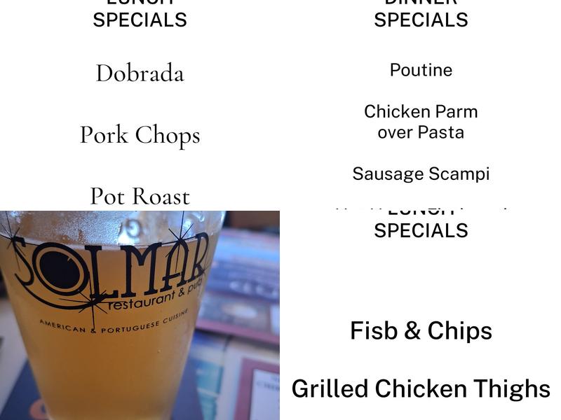 Solmar Restaurant Menu