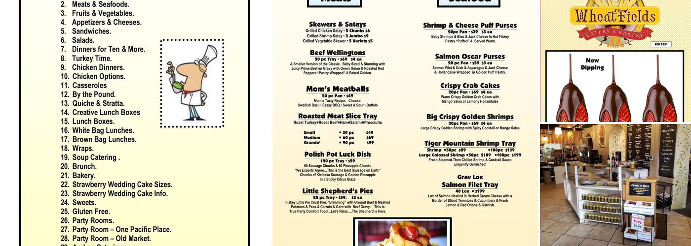 Wheatfields Express Menu