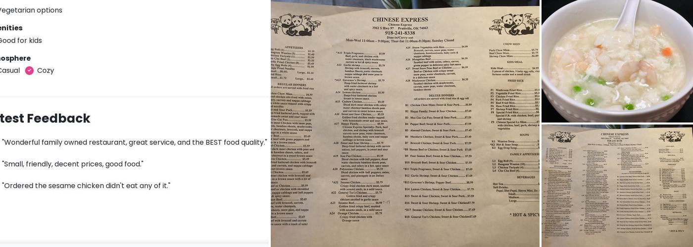 Chinese Express Menu