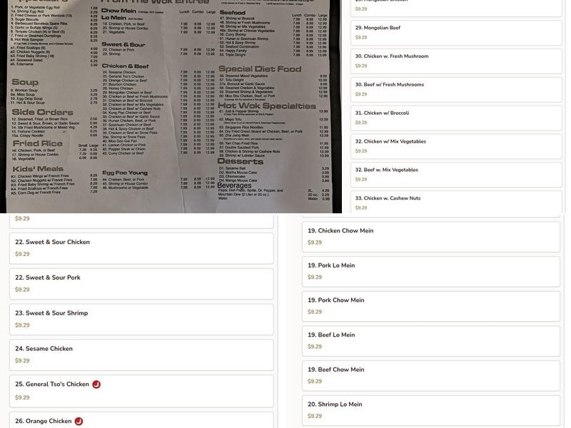 Hot Wok Menu