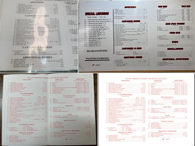 Fortune Chef Menu