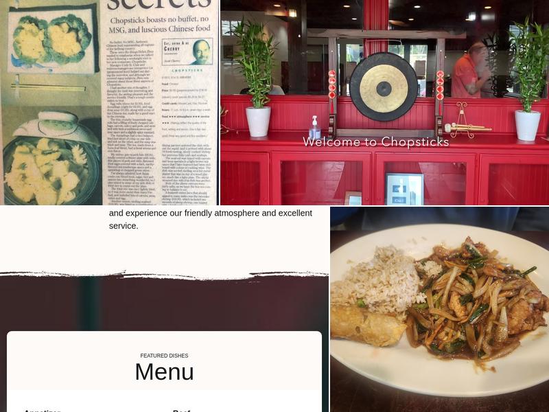 Chopsticks Menu