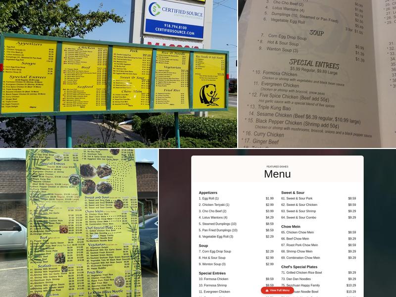 Sezchuan Express Menu