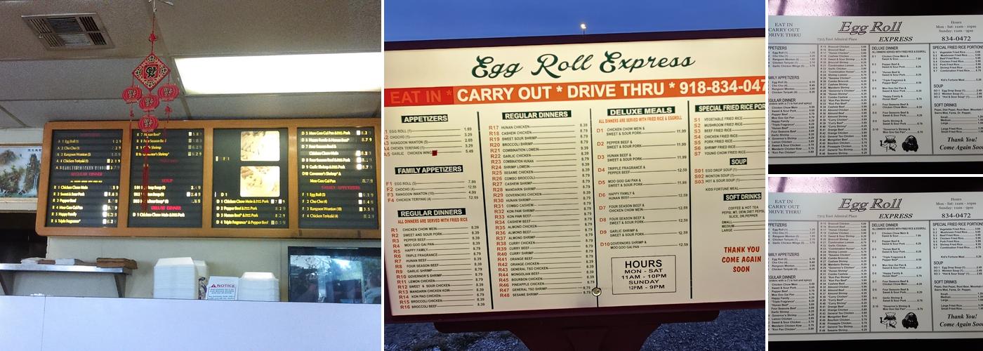 Egg Roll Express Restaurant Menu