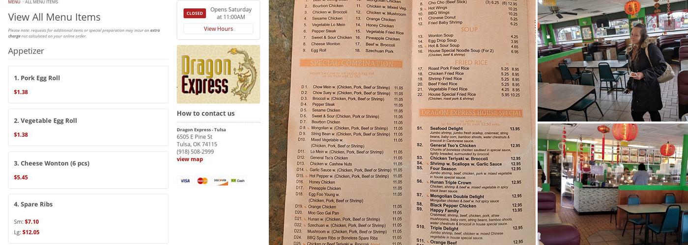 Dragon Express Menu