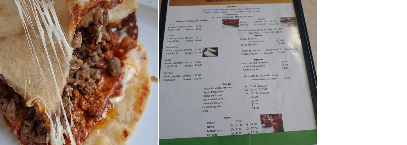 Comida Mexicana Antarctica Menu