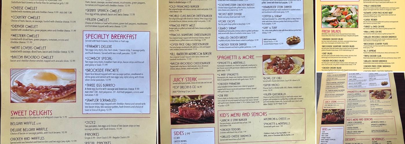 Brookside Diner Menu