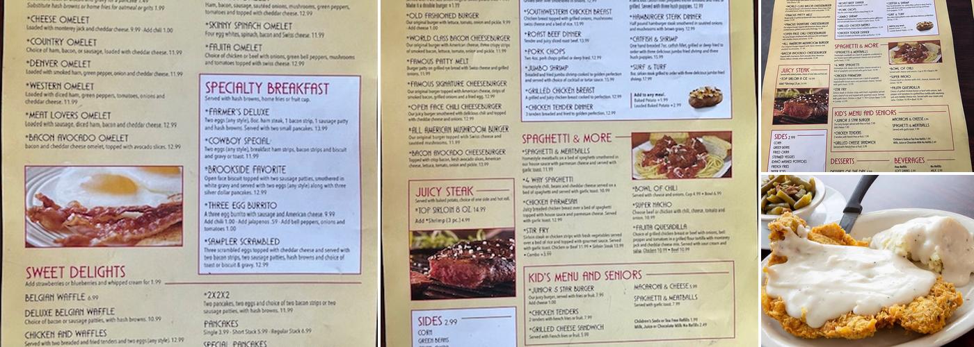 Brookside Diner Menu