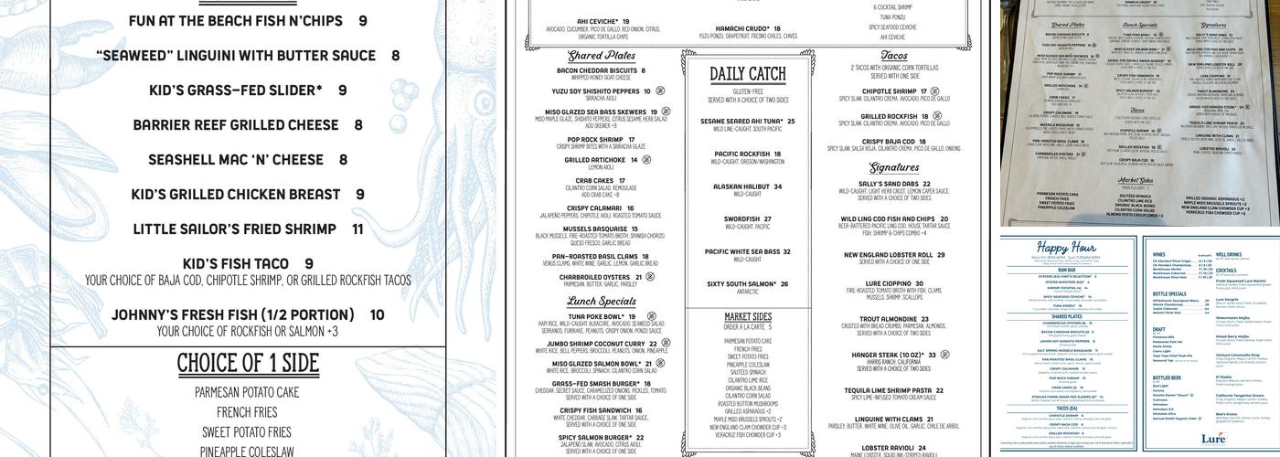 Lure Fish House Menu