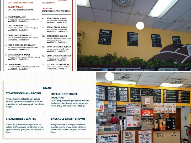 Steakfinger House Menu