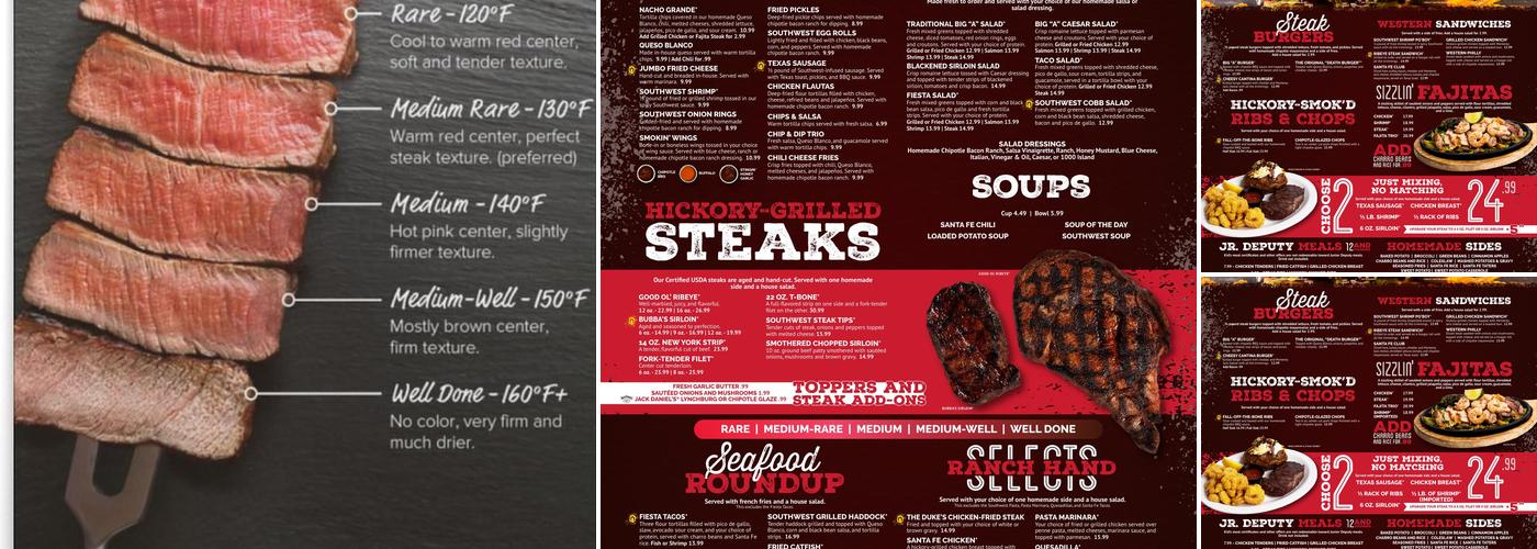 Santa Fe Cattle Company Menu