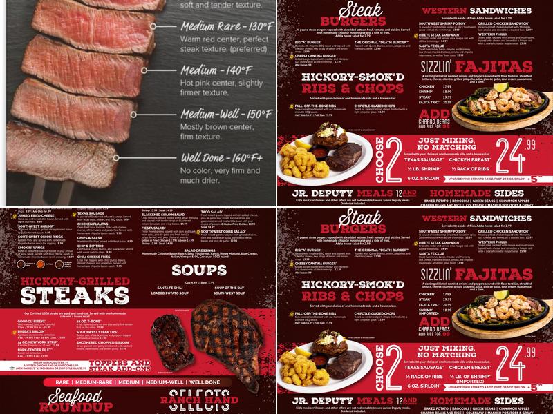 Santa Fe Cattle Company Menu