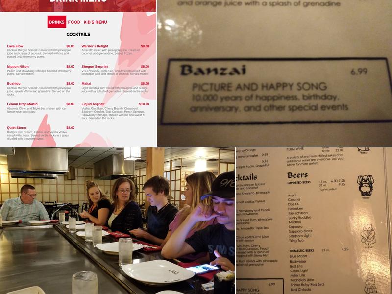 Shogun Steak House of Japan Menu