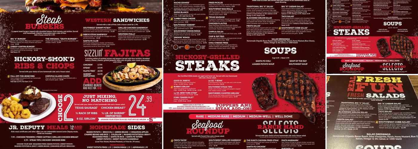 Santa Fe Cattle Company Menu