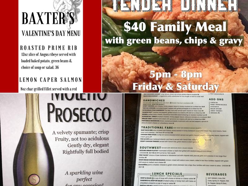 Baxter's Interurban Grill Menu
