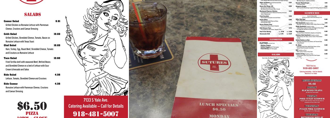 Sutures Bar Tulsa Menu