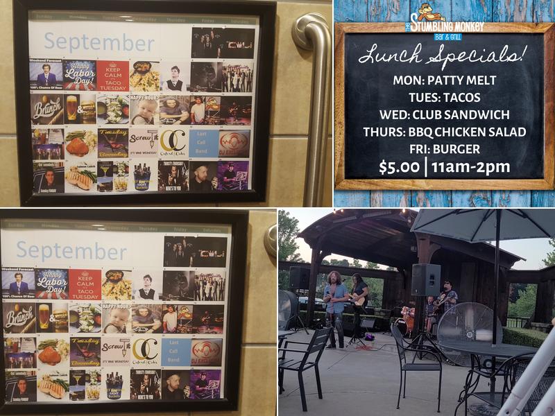 The Stumbling Monkey Bar & Grill Menu