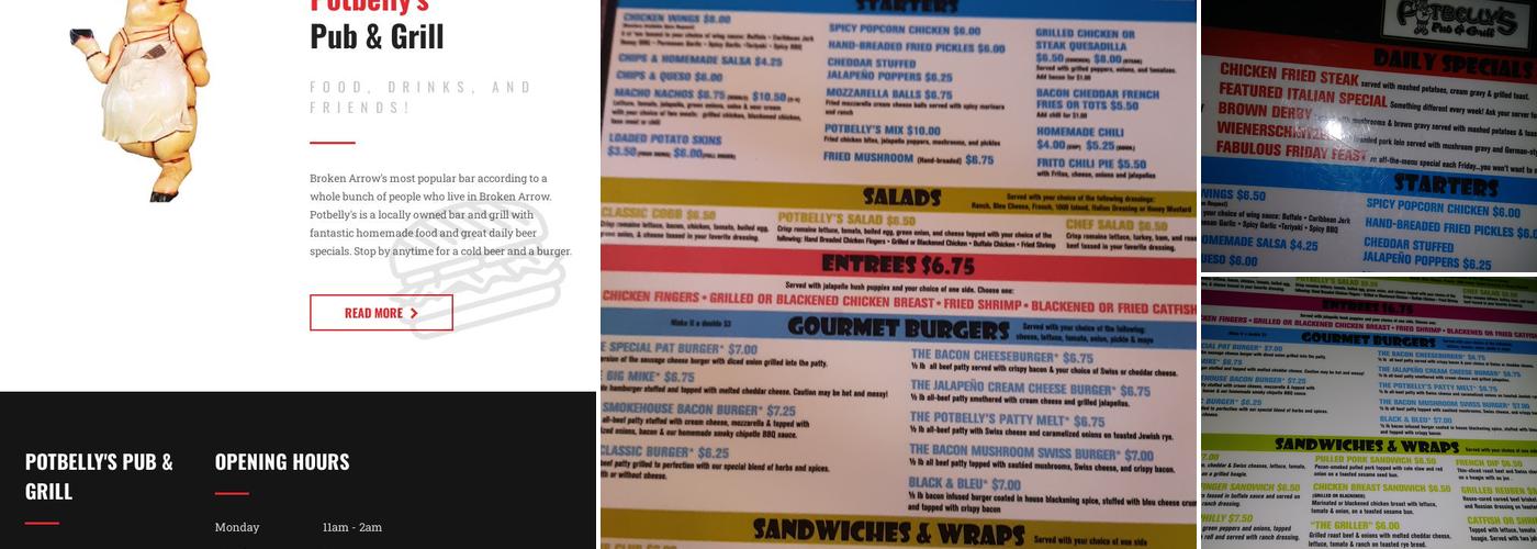 Potbelly's Pub & Grill Menu