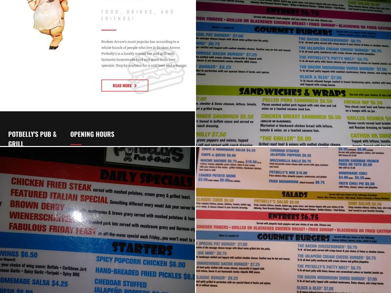 Potbelly's Pub & Grill Menu