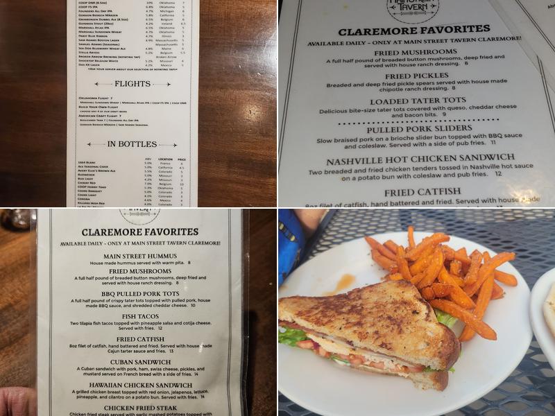 Main Street Tavern Menu