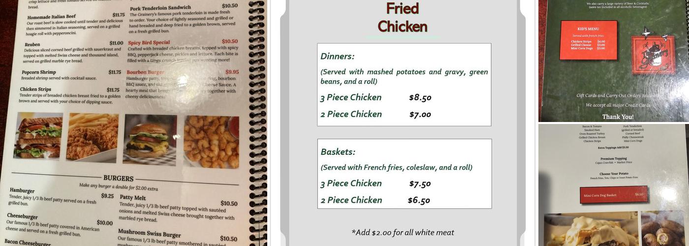 Grainery Menu