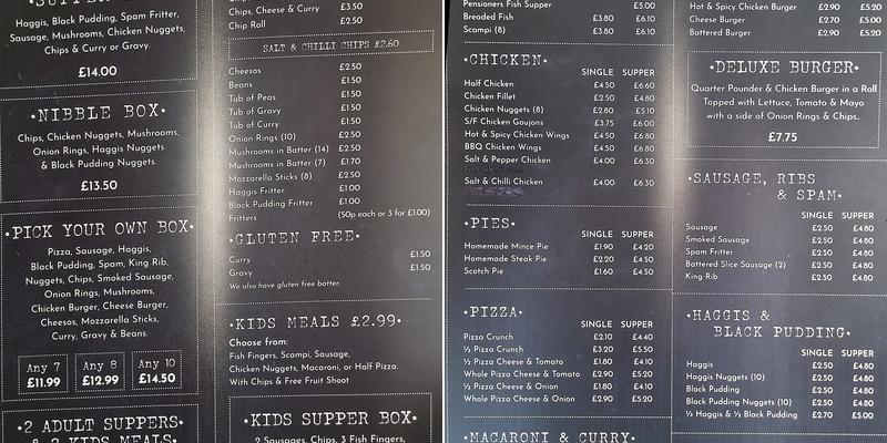 WEE CHIPPY Menu