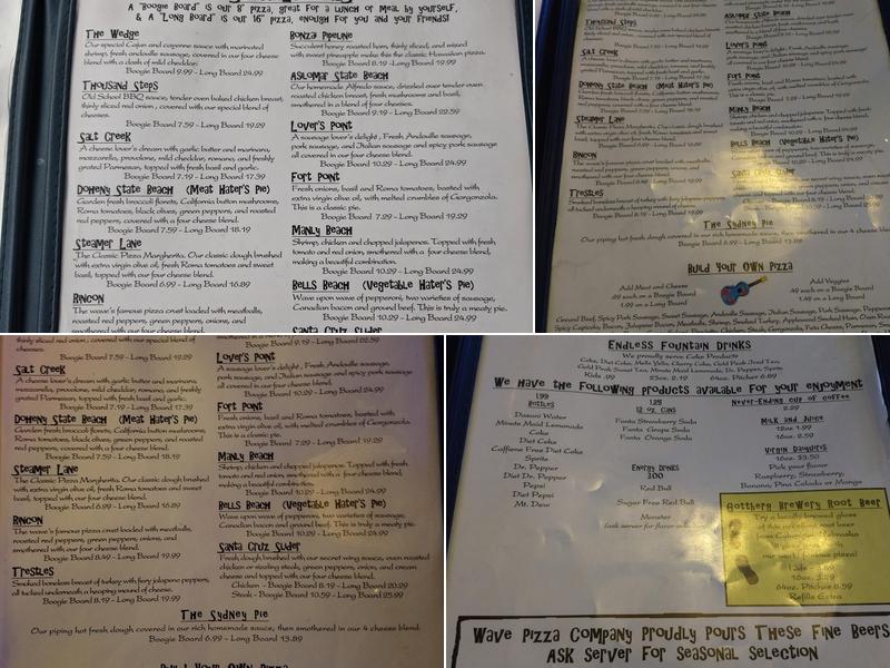Wave Pizza Co. Menu