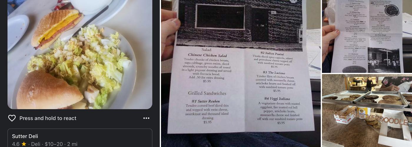 Sutter Deli Menu