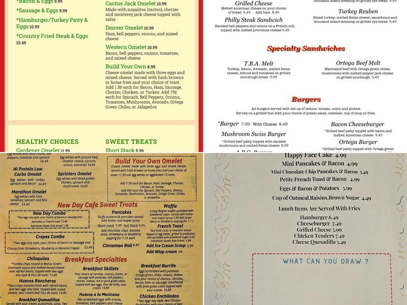 New Day Cafe Menu