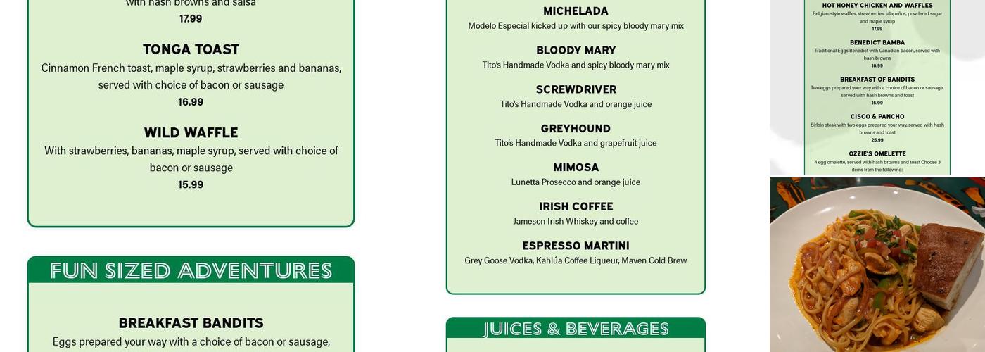 Rainforest Cafe Menu