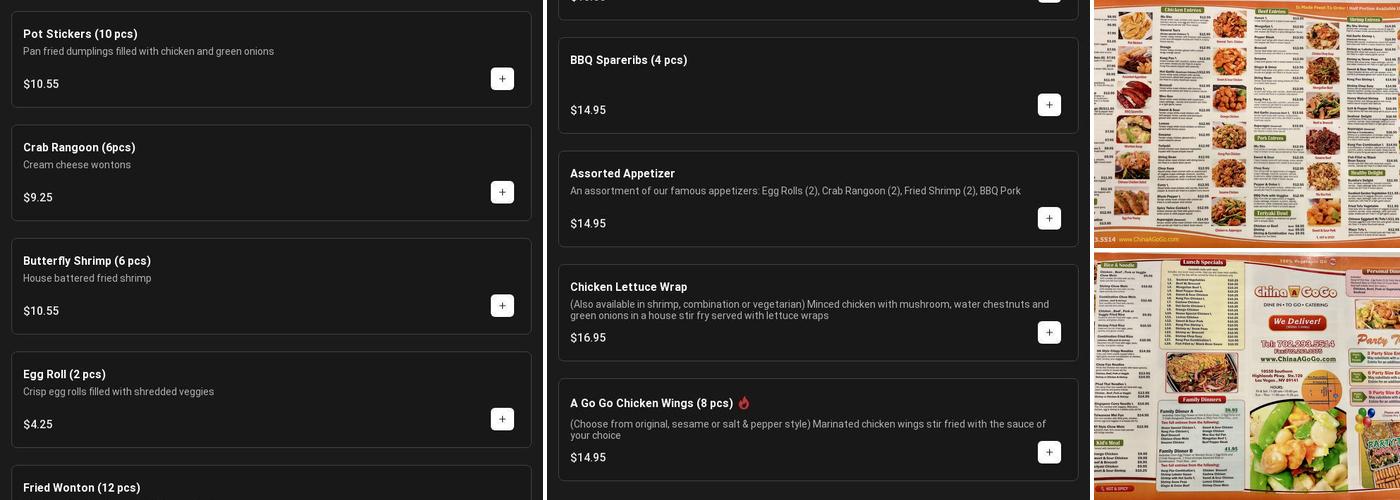 China A Go Go (S Highlands) Menu