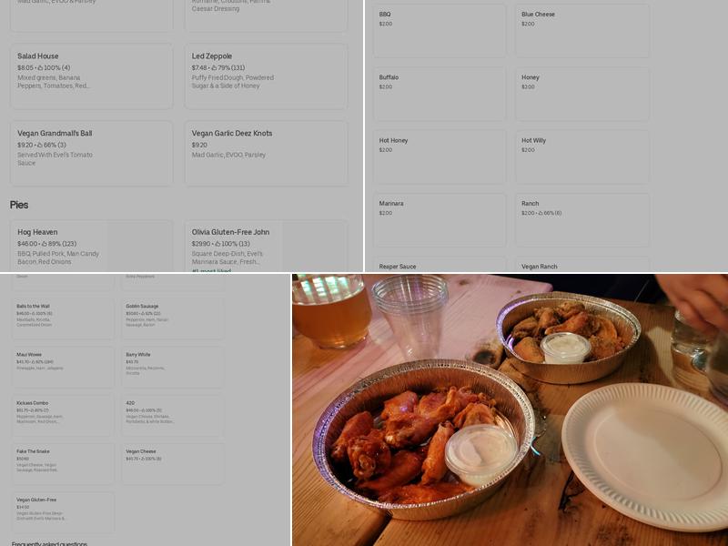 Evel Pie Menu