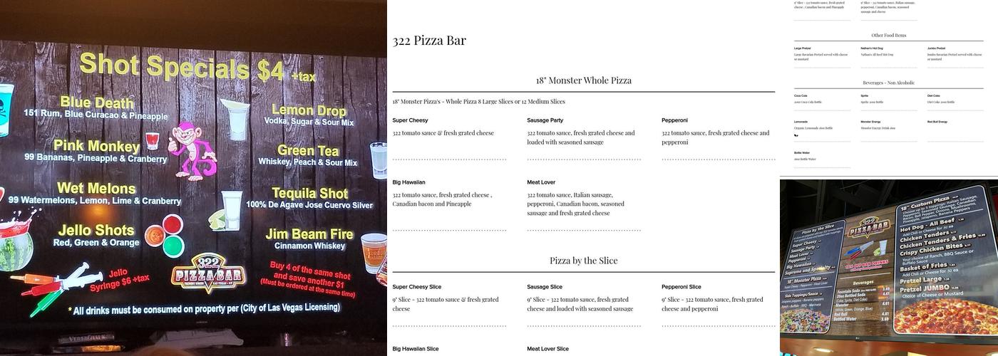 322 Pizza Bar Menu