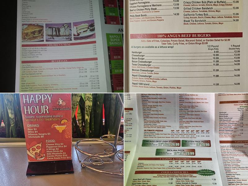 Napoli Pizza Menu