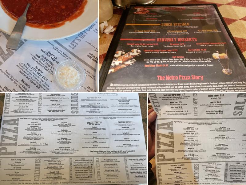 Metro Pizza Menu