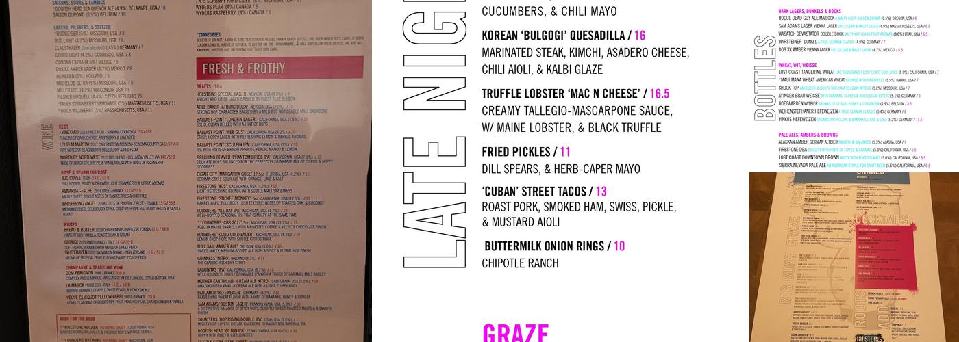 Holsteins Menu