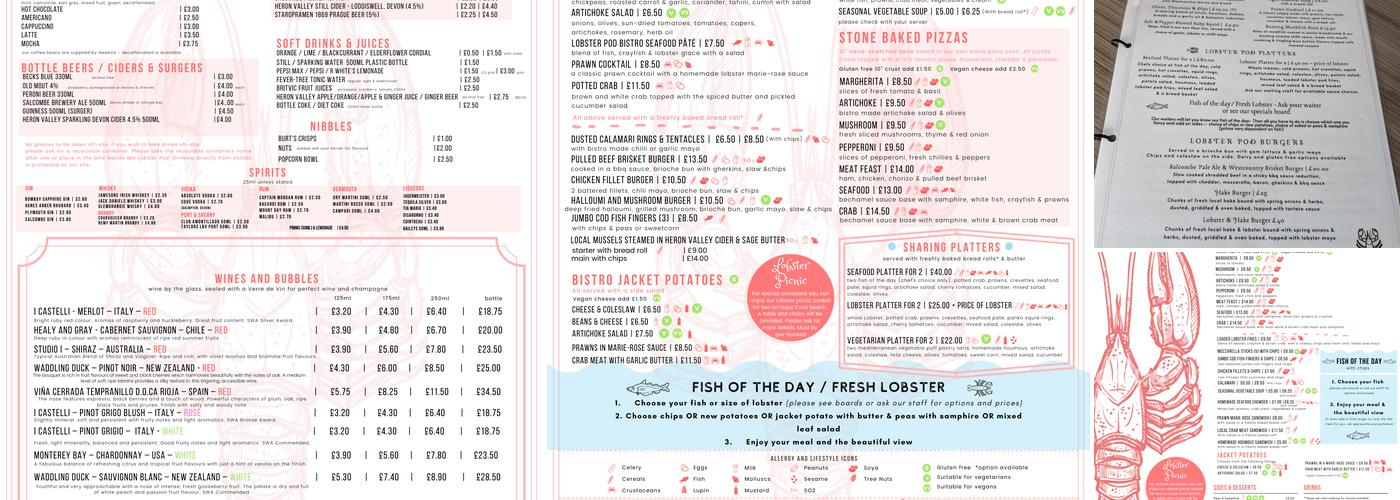 Lobster Pod Bistro Menu