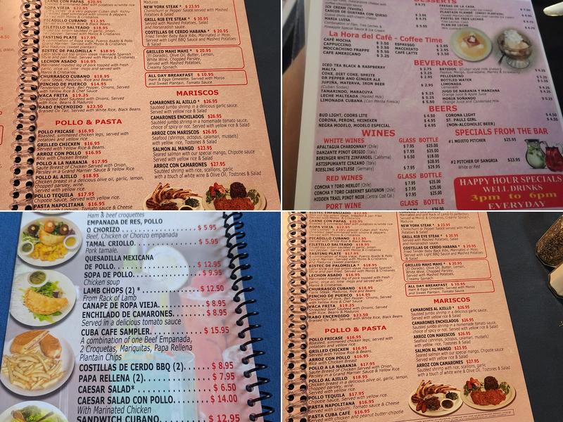 Cuba Café Restaurant Menu