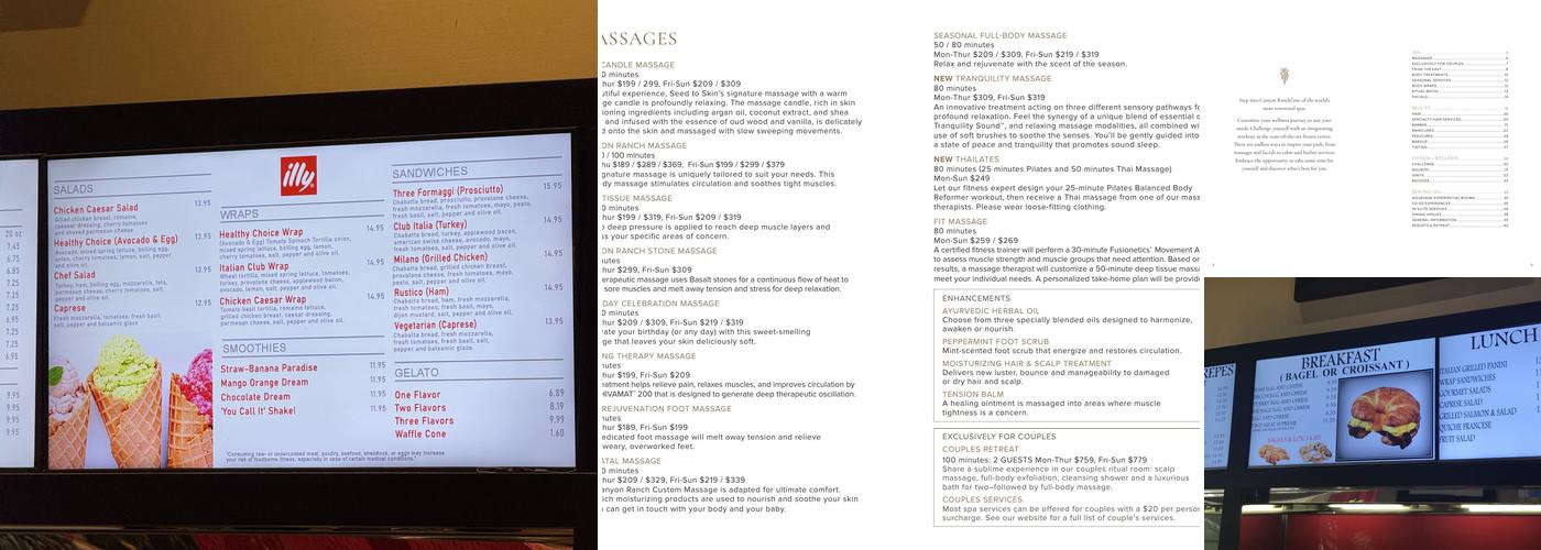 illy Caffé Menu