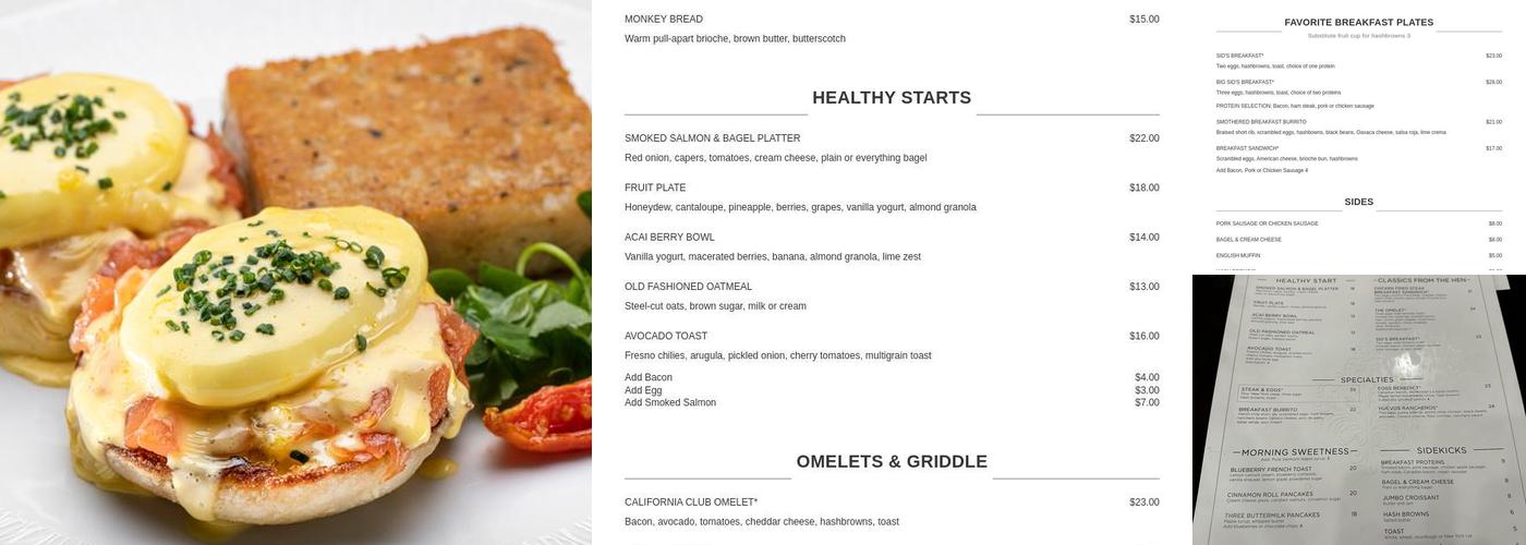 Sid's Café Menu