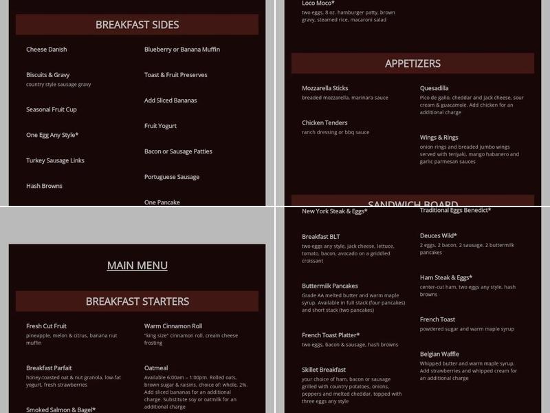 Copper Whisk Café Menu