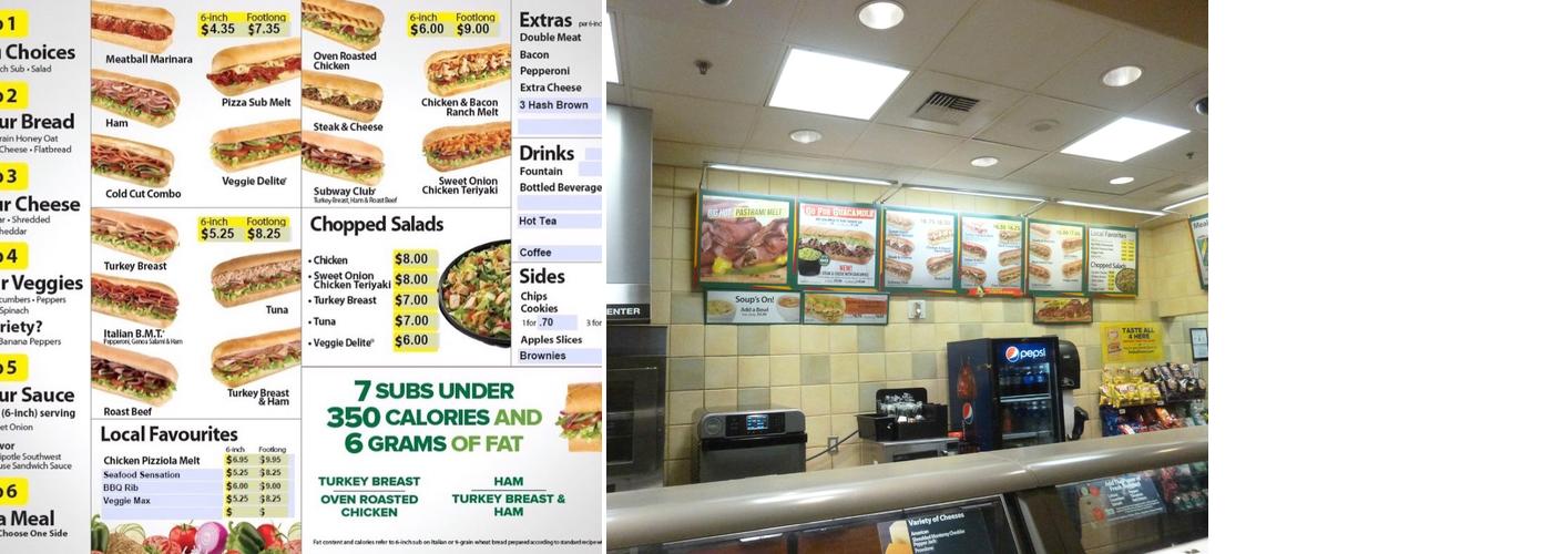 Subway Menu