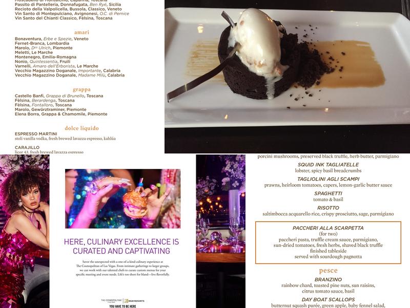 Scarpetta Menu