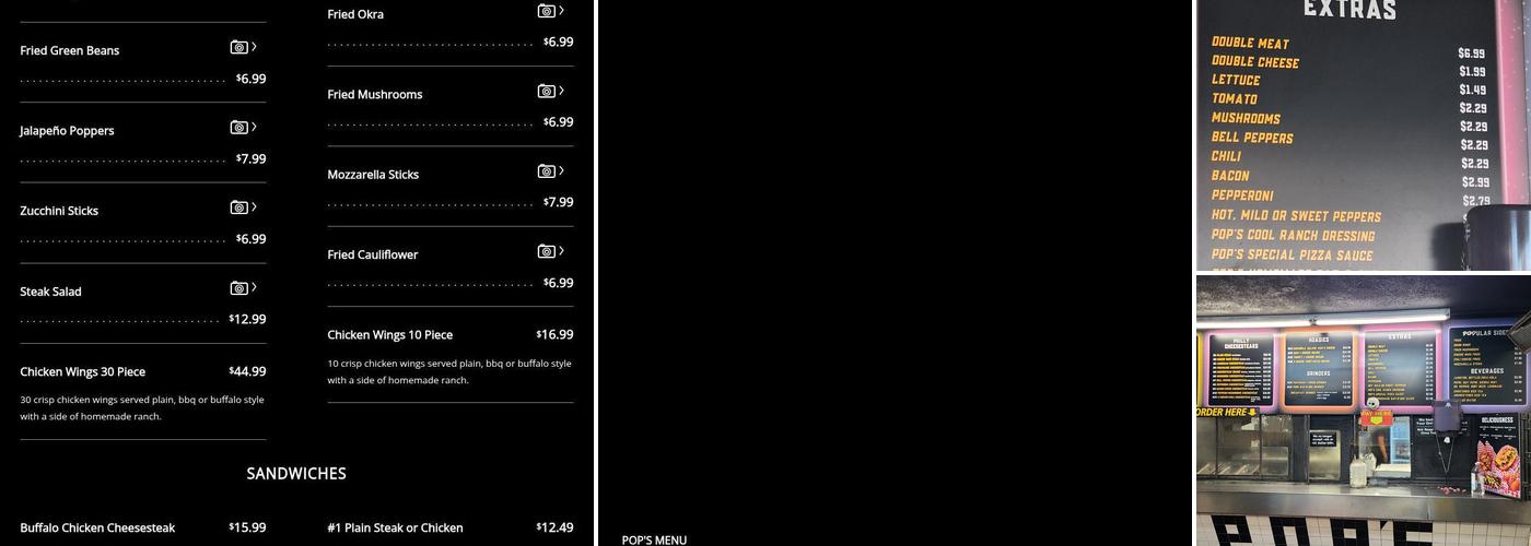 POP'S Philly Steaks Menu