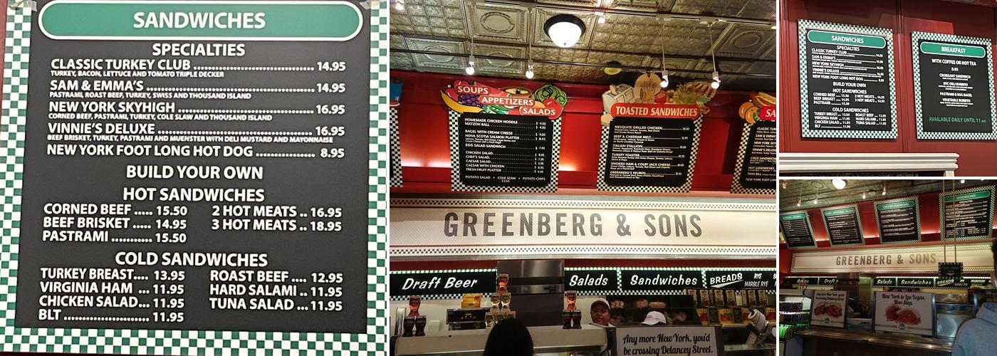 Greenberg's Deli Menu