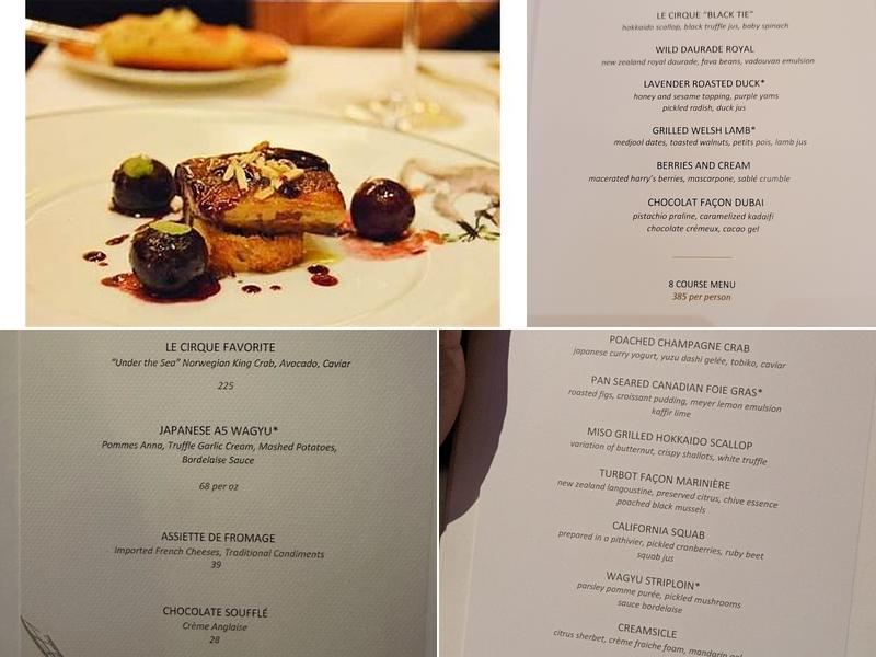 Le Cirque Menu