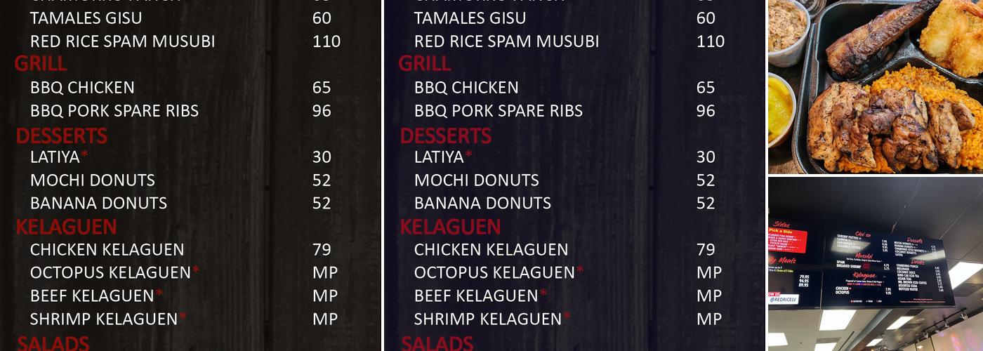 Red Rice Menu