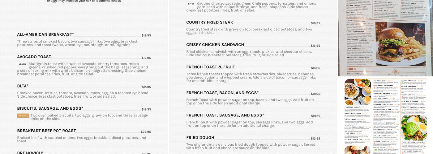 AmeriBrunch Cafe Menu