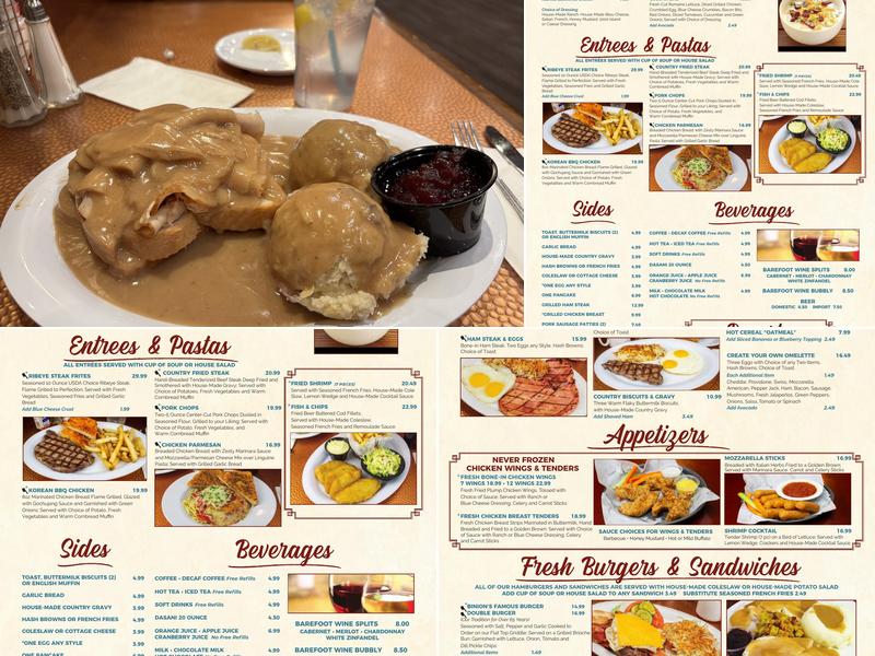 Binion's Cafe Menu